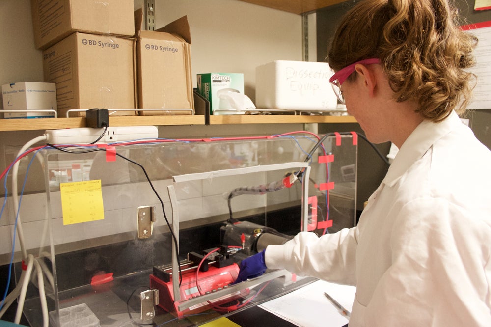Texas Engineer Alicia Allen working in lab