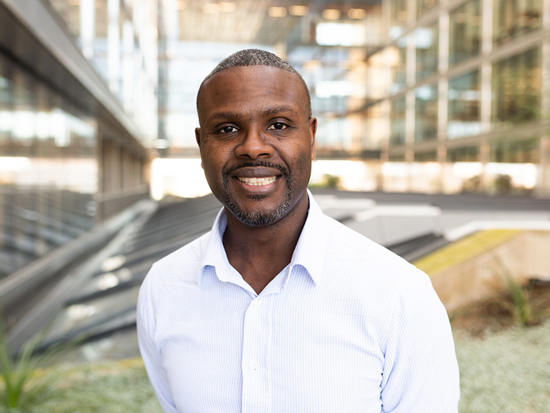 UT Austin Biomedical Engineering Department Chair Tyrone Porter in front of the EER