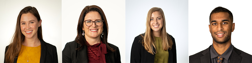 4 CID participant profile images next to one another. L-R: Kayli Kallina, Morgan Gaither, Hayley Meier, and Raghave Upadhyaya. 