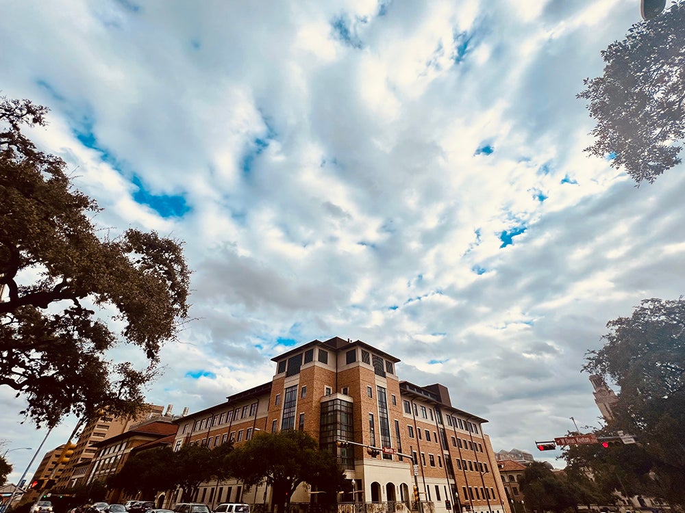 BME Building with cloudy sky above