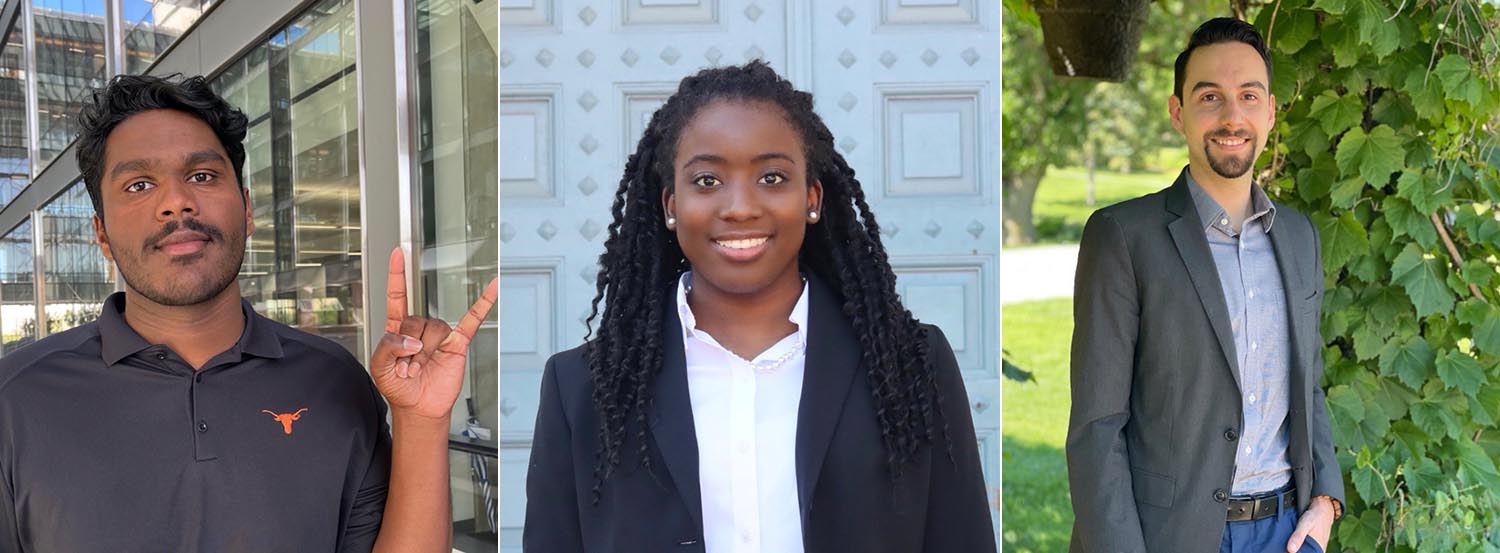 Left to right: Adrian Jeyakumar, Morgan Owens and Andrew Robinson. 