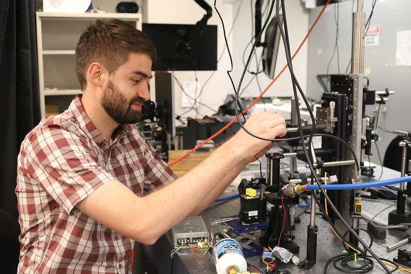 Texas BME student researcher working in Tunnell lab