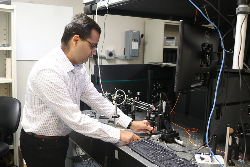 Texas BME Research graduate student working in lab