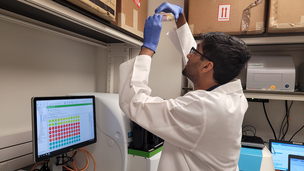 Maanas Gupta reviews lab samples