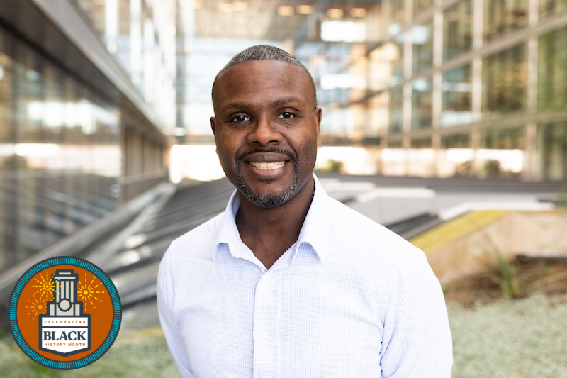 UT Austin Biomedical Engineering Department Chair Tyrone Porter in front of the EER