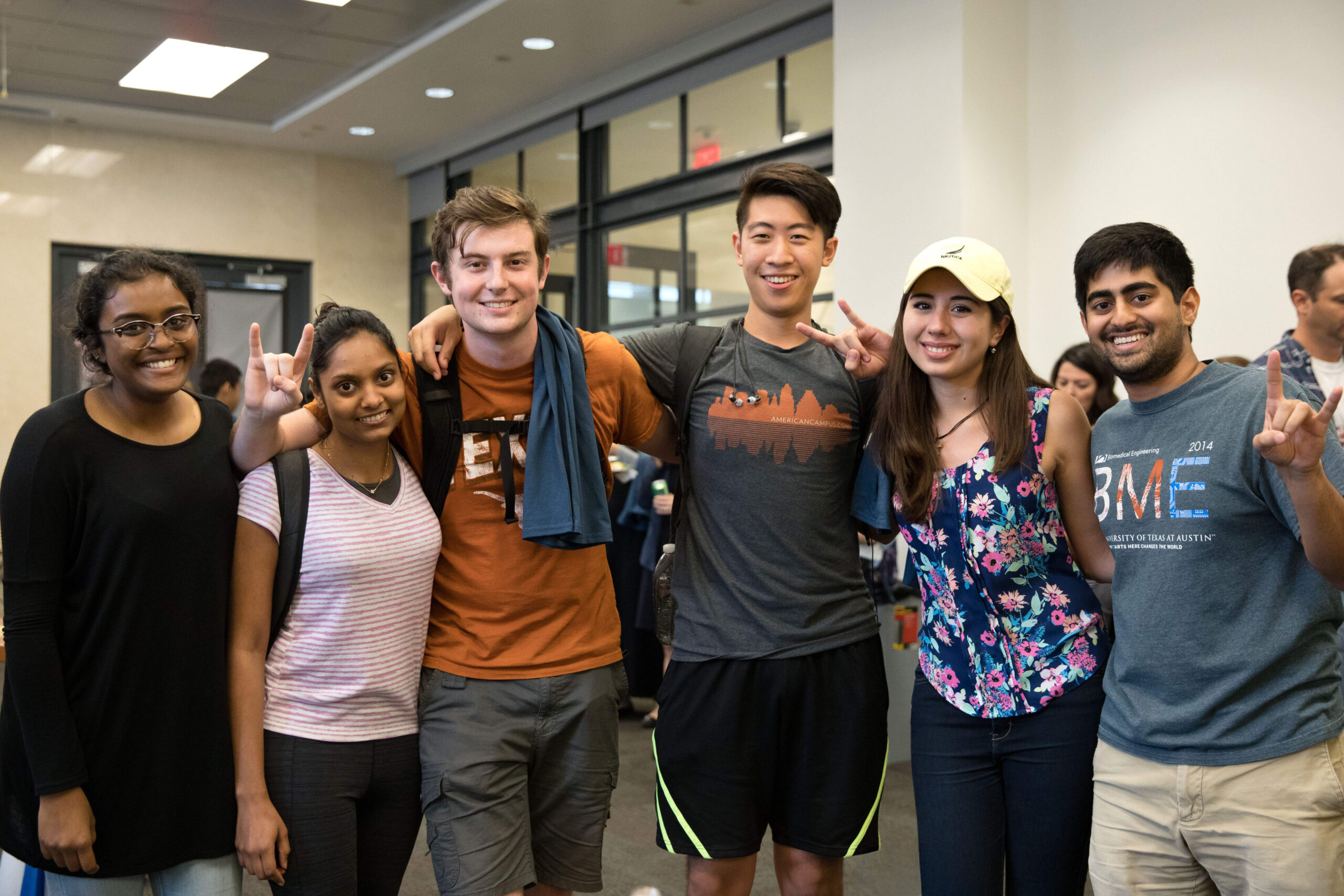 Texas BME students smiling together in a group
