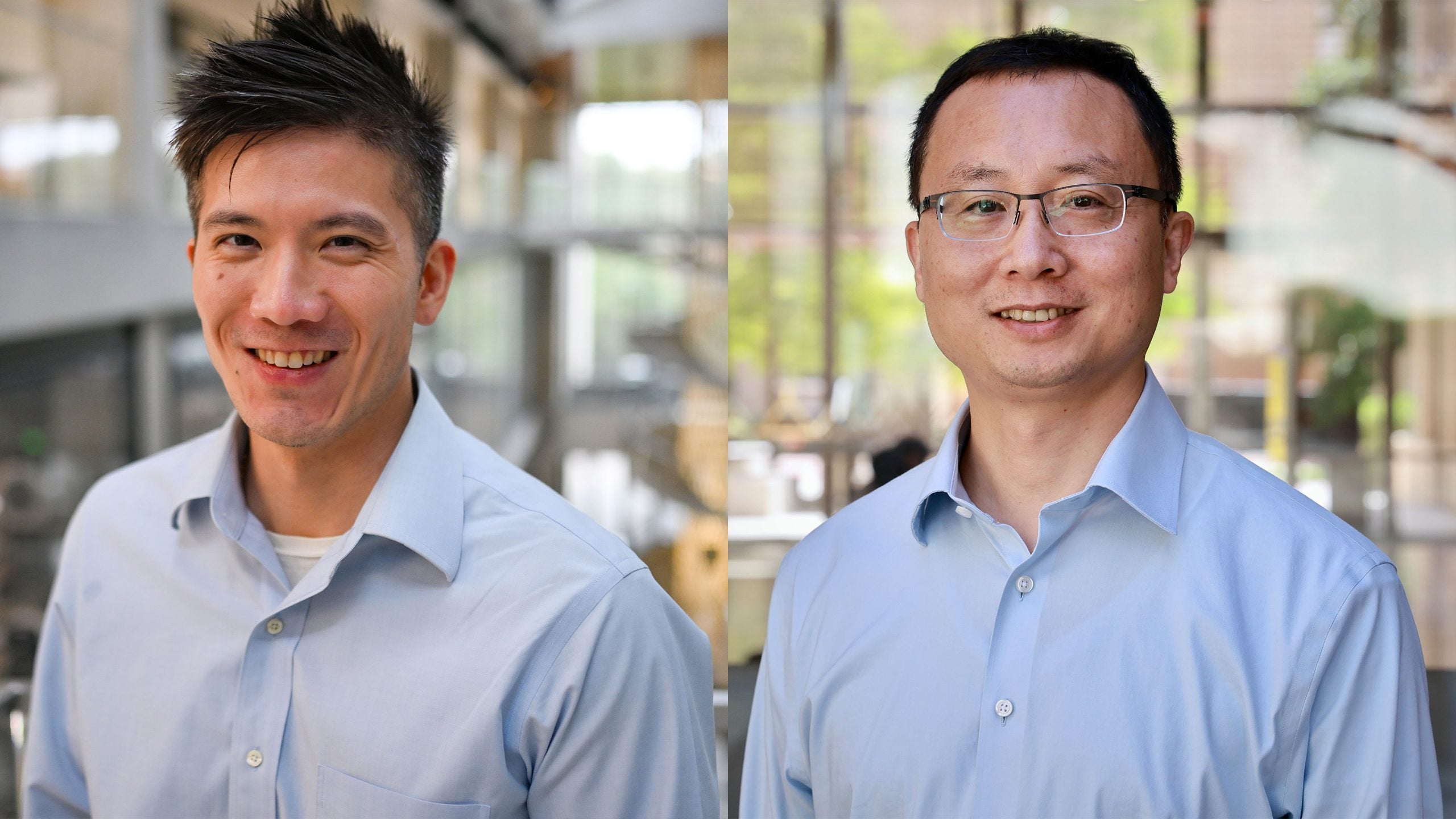 BME faculty headshots for Ted Ho and Zhen Xia