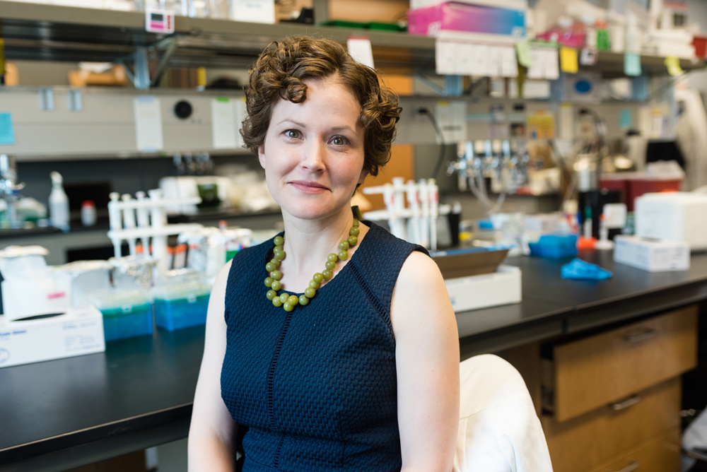 UT Austin Biomedical Engineering Professor Jeanne Stachowiak sits in her lab