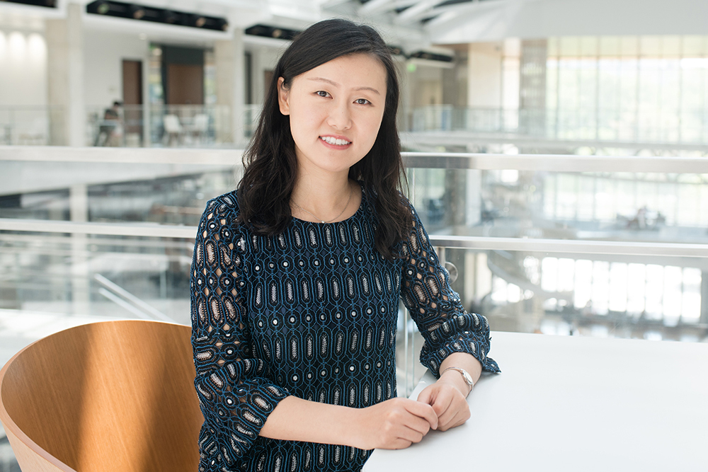 Texas Engineer Nanshu Lu sitting down smiling